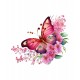 Sticker decorativ, Fluture, Roz, 69 cm, 1209STK-1 Sticker decorativ, Fluture, Roz, 69 cm, 1209STK-1