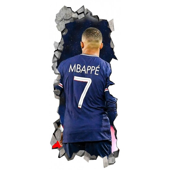 Sticker decorativ, Fotbalist, Albastru, 90 cm, 1364STK-5