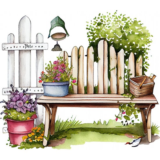 Sticker decorativ, Gard, Verde, 68 cm, 1261STK-2