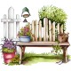 Sticker decorativ, Gard, Verde, 68 cm, 1261STK-2