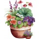 Sticker decorativ, Ghiveci cu Flori, Multicolor, 74 cm, 1261STK-8