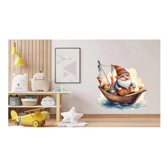 Sticker decorativ, Gnom Fericit, Multicolor, 60 cm, 1247STK-3