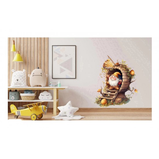 Sticker decorativ, Gnom Fericit, Multicolor, 78 cm, 1247STK-5