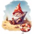 Sticker decorativ, Gnom Fericit, Rosu, 66 cm, 1247STK