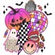 Sticker decorativ, Halloween, Roz, 66 cm, 1342STK