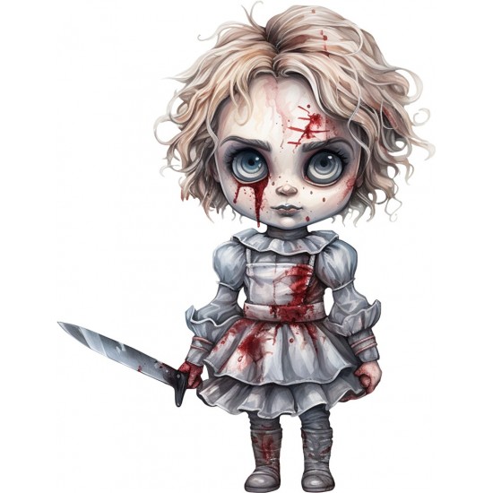 Sticker decorativ, Horror, Alb, 78 cm, 1321STK