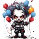 Sticker decorativ, Horror, Waterproof, Albastru, 67 cm, 1306STK-12