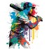 Sticker decorativ, Jucator Baseball, Multicolor, 79 cm, 1335STK-4