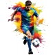Sticker decorativ, Jucator Fotbal, Albastru, 78 cm, 1335STK-14
