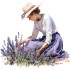 Sticker decorativ, Lavanda, Mov, 63 cm, 1339STK