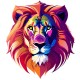 Sticker decorativ, Leu, Multicolor, 68 cm, 1215STK Sticker decorativ, Leu, Multicolor, 68 cm, 1215STK