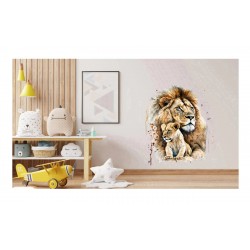 Sticker decorativ, Leu, Portocaliu, 77 cm, 1213STK-2 Sticker decorativ, Leu, Portocaliu, 77 cm, 1213STK-2