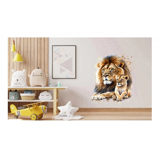 Sticker decorativ, Leu, Portocaliu, 77 cm, 1213STK-4