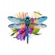 Sticker decorativ, Libelula, Albastru, 62 cm, 1206STK-2