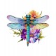 Sticker decorativ, Libelula, Albastru, 62 cm, 1206STK-4