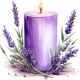 Sticker decorativ, Lumanare cu Lavanda, Mov, 60 cm, 1339STK-6 Sticker decorativ, Lumanare cu Lavanda, Mov, 60 cm, 1339STK-6