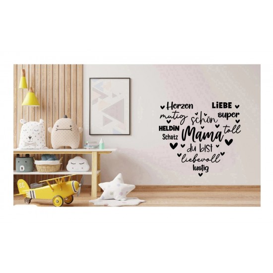 Sticker decorativ, Mama, Negru, 68 cm, 1238STK-1