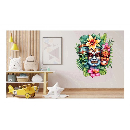 Sticker decorativ, Masca, Multicolor, 68 cm, 1288STK-5