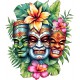 Sticker decorativ, Masca, Multicolor, 68 cm, 1288STK-5