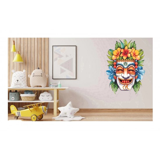 Sticker decorativ, Masca, Multicolor, 75 cm, 1288STK-4