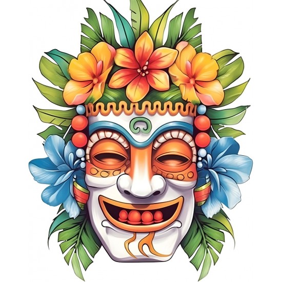 Sticker decorativ, Masca, Multicolor, 75 cm, 1288STK-4