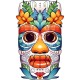Sticker decorativ, Masca, Multicolor, 90 cm, 1288STK-7