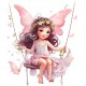 Sticker decorativ, Mica Printesa, Roz, 72 cm, 1268STK-4