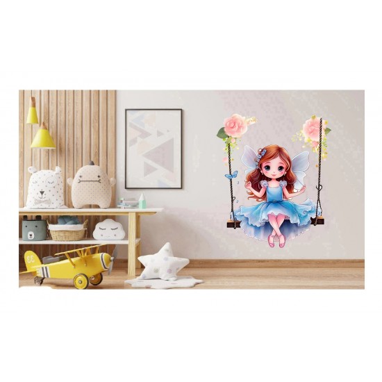 Sticker decorativ, Mica Printesa, Albastru, 71 cm, 1292STK-4