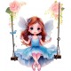 Sticker decorativ, Mica Printesa, Albastru, 71 cm, 1292STK-4