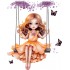 Sticker decorativ, Mica Printesa, Portocaliu, 75 cm, 1292STK-1