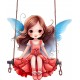 Sticker decorativ, Mica Printesa, Rosu, 73 cm, 1292STK