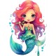 Sticker decorativ, Mica Sirena, Roz, 88 cm, 1344STK-1 Sticker decorativ, Mica Sirena, Roz, 88 cm, 1344STK-1