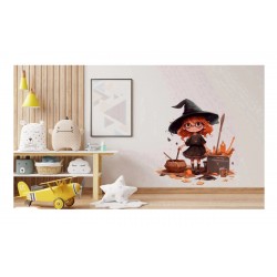 Sticker decorativ, Mica Vrajitoare, Portocaliu, 66 cm, 1263STK-4