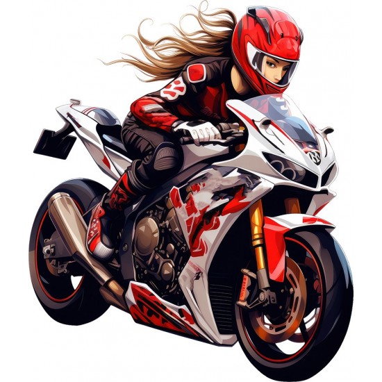 Sticker decorativ, Motocicleta, Rosu, 70 cm, 1336STK-2 Sticker decorativ, Motocicleta, Rosu, 70 cm, 1336STK-2