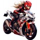 Sticker decorativ, Motocicleta, Rosu, 70 cm, 1336STK-2 Sticker decorativ, Motocicleta, Rosu, 70 cm, 1336STK-2
