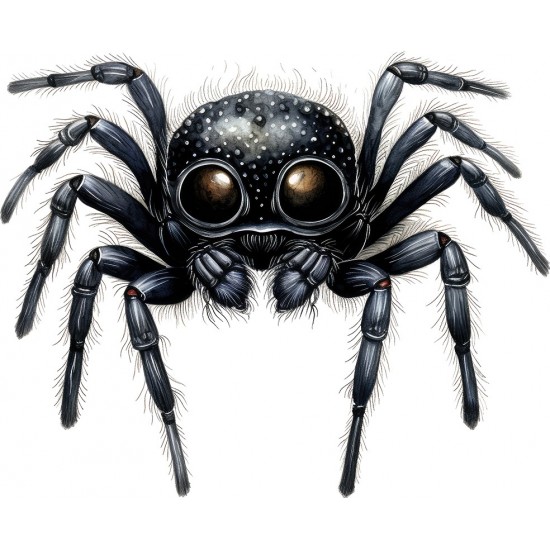 Sticker decorativ, Paianjen, Negru, 73 cm, 1343STK
