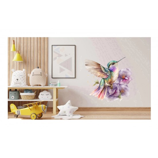 Sticker decorativ, Pasarea Colibri, Multicolor, 60 cm, 1271STK-6