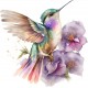 Sticker decorativ, Pasarea Colibri, Multicolor, 60 cm, 1271STK-6
