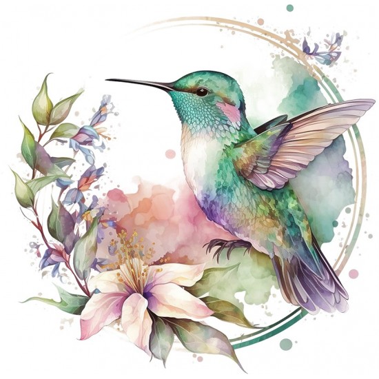 Sticker decorativ, Pasarea Colibri, Multicolor, 61 cm, 1271STK-3 Sticker decorativ, Pasarea Colibri, Multicolor, 61 cm, 1271STK-3