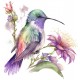 Sticker decorativ, Pasarea Colibri, Multicolor, 62 cm, 1271STK-2