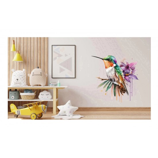 Sticker decorativ, Pasarea Colibri, Multicolor, 66 cm, 1271STK-5