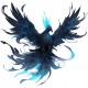 Sticker decorativ, Pasarea Phoenix, Negru, 61 cm, 1323STK