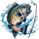 Sticker decorativ, Peste, Albastru, 62 cm, 1273STK-1