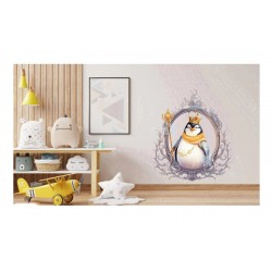 Sticker decorativ, Pinguin Rege, Alb, 73 cm, 1277STK-3