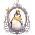 Sticker decorativ, Pinguin Rege, Alb, 73 cm, 1277STK-3