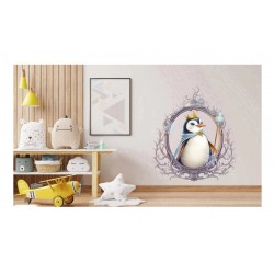 Sticker decorativ, Pinguin Rege, Alb, 73 cm, 1277STK-4