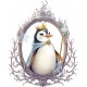 Sticker decorativ, Pinguin Rege, Alb, 73 cm, 1277STK-4