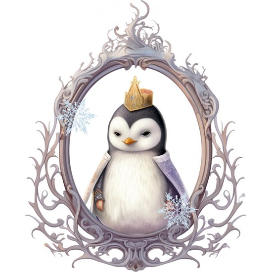 Sticker decorativ, Pinguin Rege, Alb, 74 cm, 1277STK-2