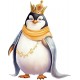 Sticker decorativ, Pinguin Rege, Alb, 76 cm, 1277STK-5