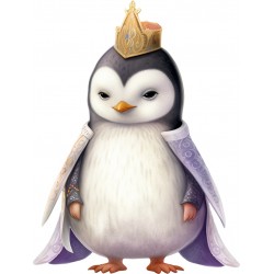 Sticker decorativ, Pinguin Rege, Alb, 79 cm, 1277STK-8